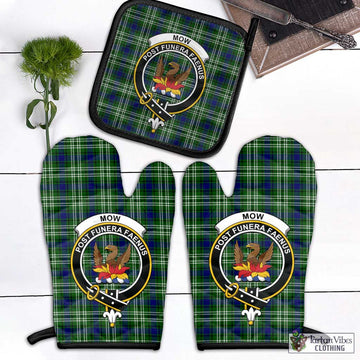 Mow Tartan Combo Oven Mitt & Pot-Holder with Family Crest Black - Tartan Vibes Clothing