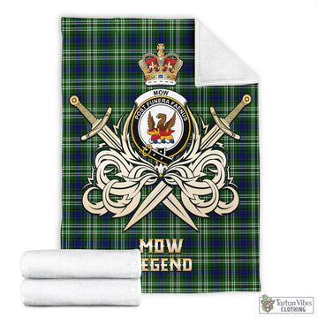 Mow Tartan Blanket with Clan Crest and the Golden Sword of Courageous Legacy - Tartan Vibes Clothing