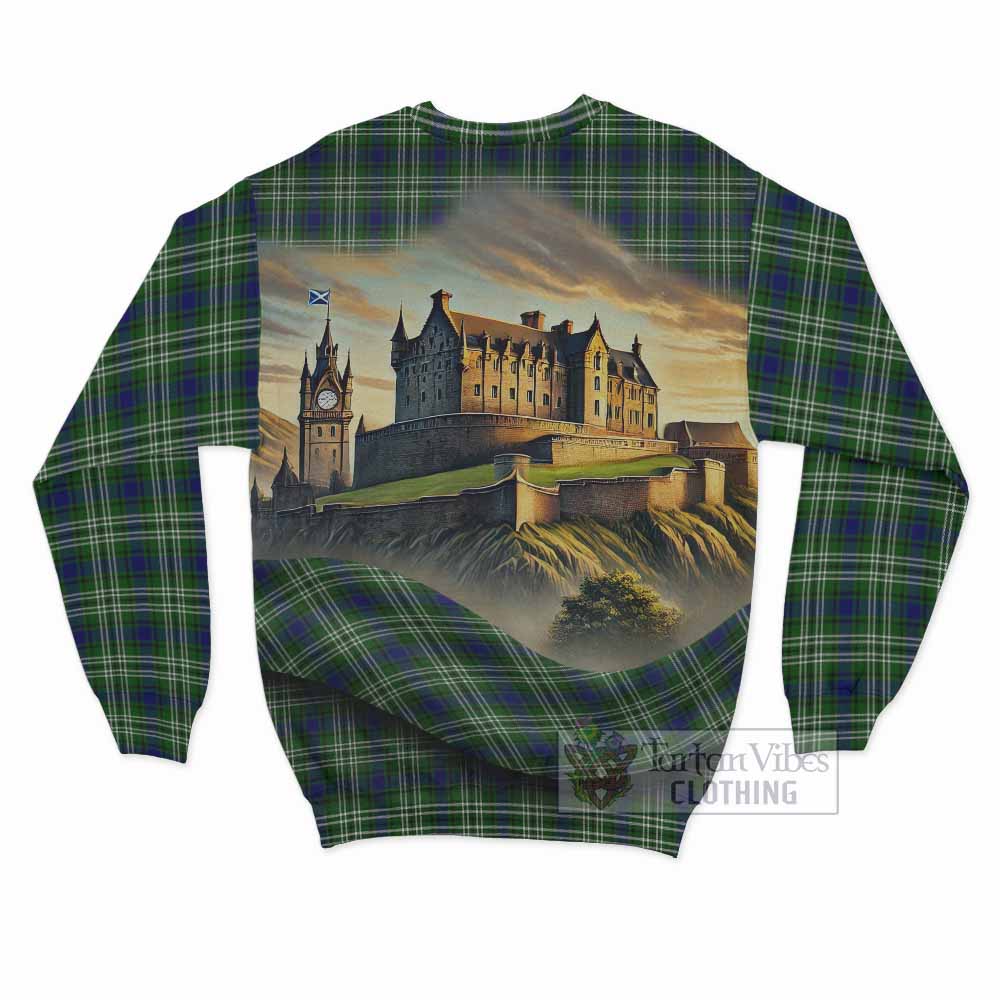 Mow Tartan Family Crest Sweatshirt with Scottish Ancient Castle Style - Tartan Vibes Clothing