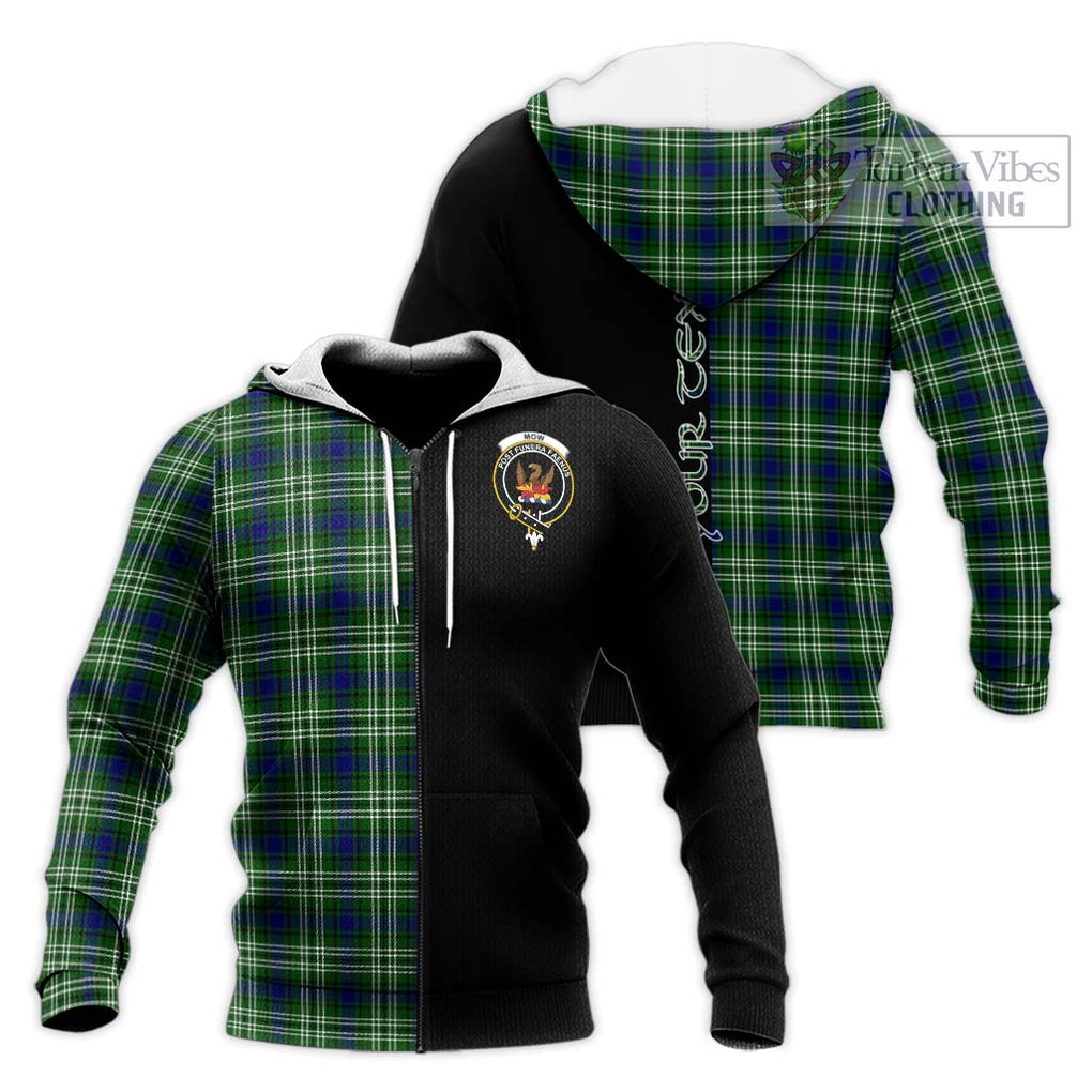 Mow Tartan Knitted Hoodie with Family Crest and Half Of Me Style Unisex Knitted Zip Hoodie - Tartanvibesclothing Shop