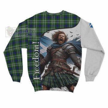 Mow Crest Tartan Sweatshirt Inspired by the Freedom of Scottish Warrior - Tartan Vibes Clothing