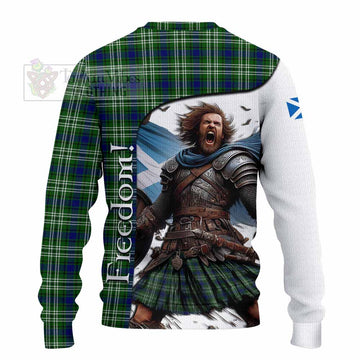 Mow Crest Tartan Knitted Sweater Inspired by the Freedom of Scottish Warrior