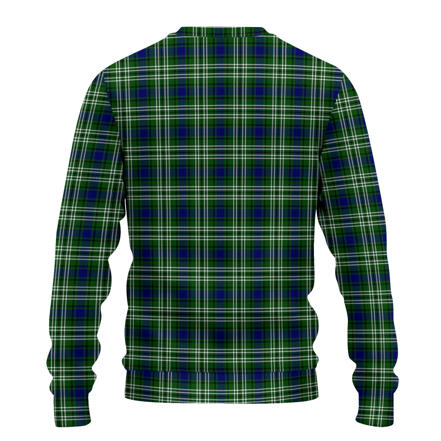 Mow Tartan Knitted Sweater with Family Crest - Tartanvibesclothing