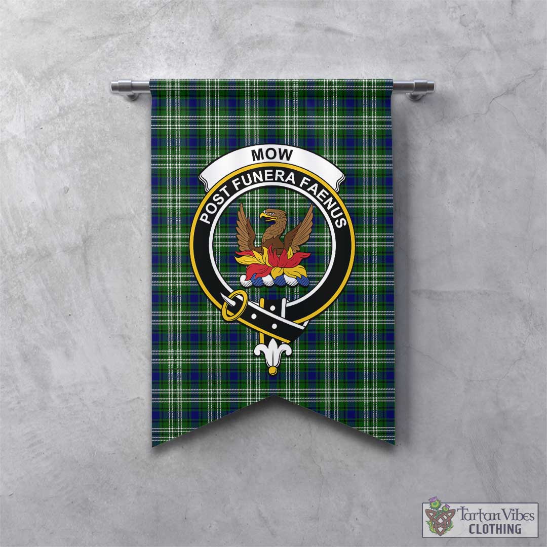 Mow Tartan Gonfalon, Tartan Banner with Family Crest - Tartan Vibes Clothing