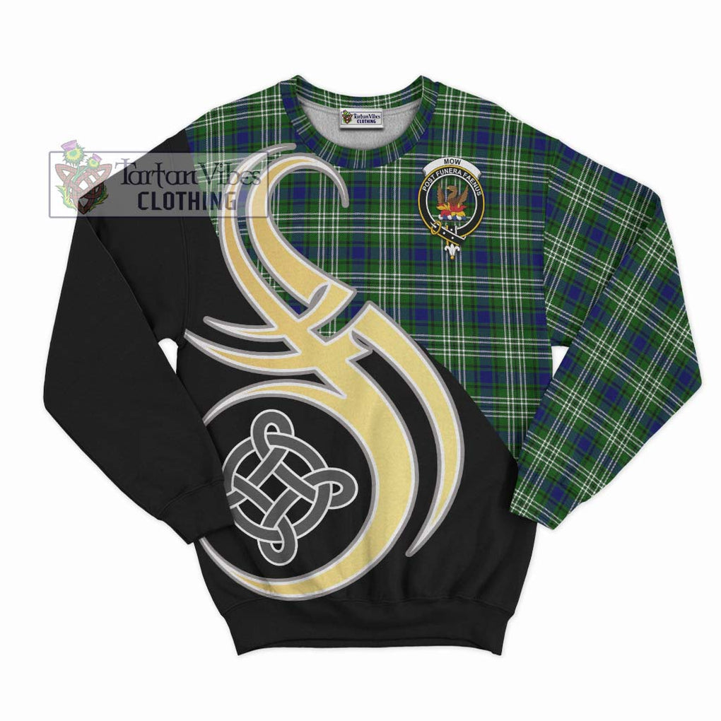 Mow Tartan Sweatshirt with Family Crest and Celtic Symbol Style - Tartan Vibes Clothing