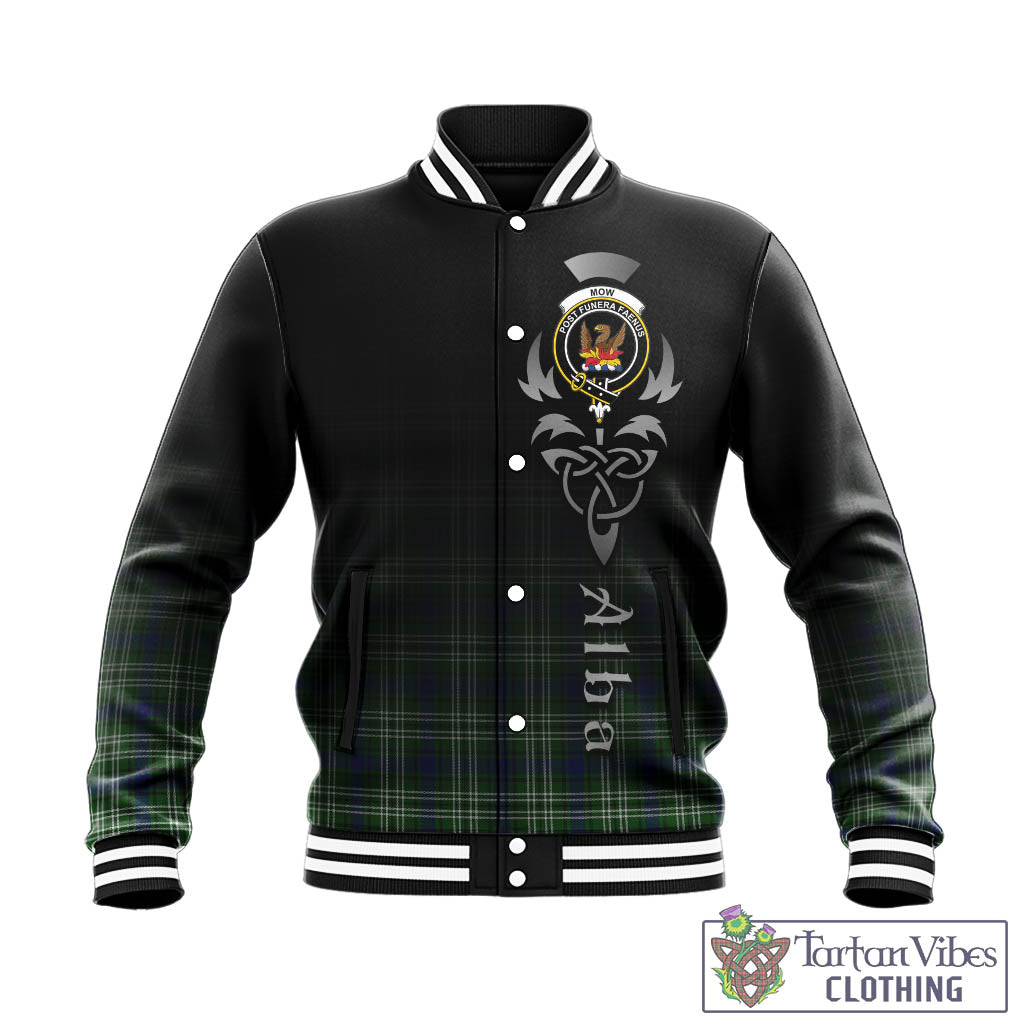 Tartan Vibes Clothing Mow Tartan Baseball Jacket Featuring Alba Gu Brath Family Crest Celtic Inspired