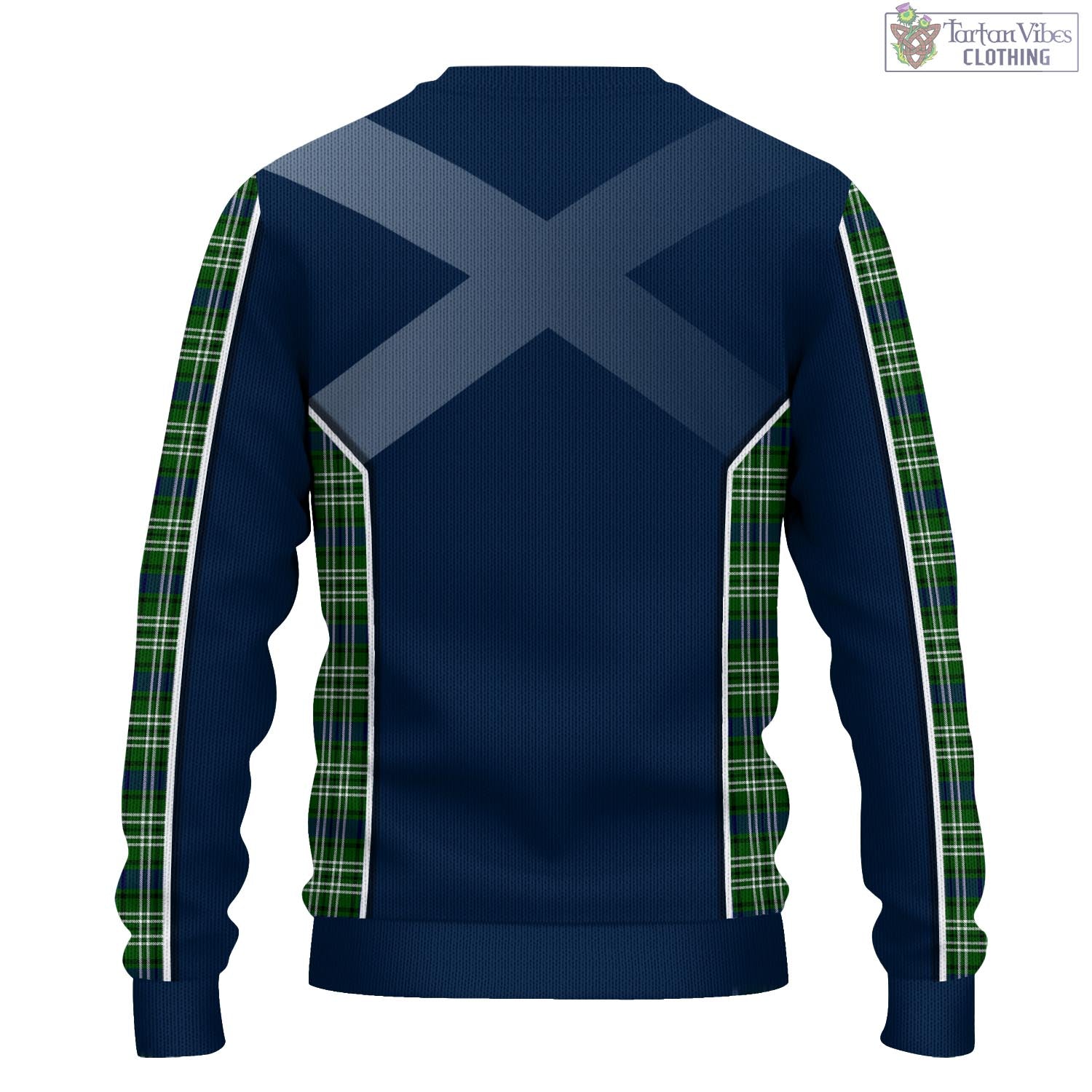 Tartan Vibes Clothing Mow Tartan Knitted Sweatshirt with Family Crest and Scottish Thistle Vibes Sport Style