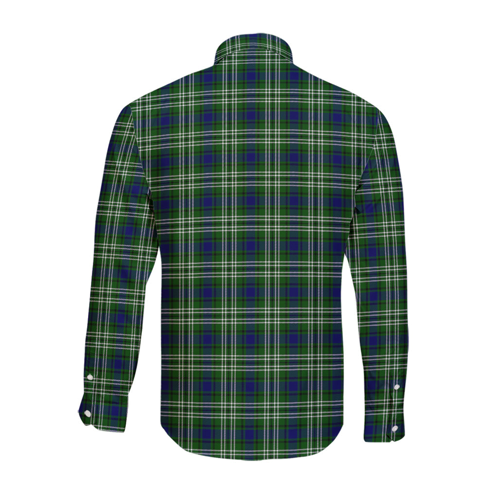 Mow Tartan Long Sleeve Button Up Shirt with Family Crest - Tartan Vibes Clothing