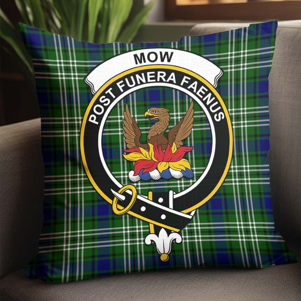Mow Tartan Pillow Cover with Family Crest - Tartan Vibes Clothing