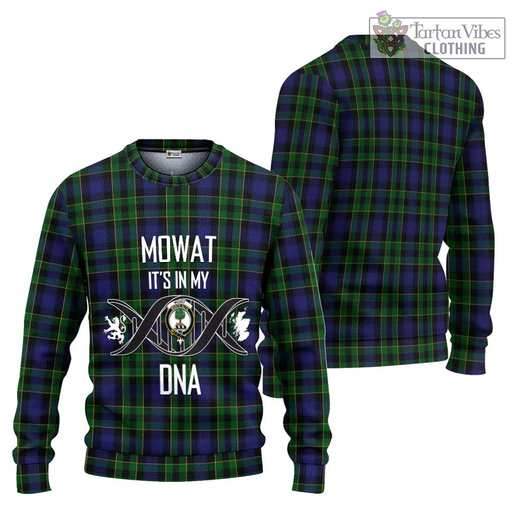 Mowat Tartan Knitted Sweater with Family Crest DNA In Me Style Unisex - Tartanvibesclothing Shop