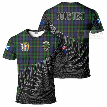 Mowat Crest Tartan T-Shirt with New Zealand Silver Fern Half Style