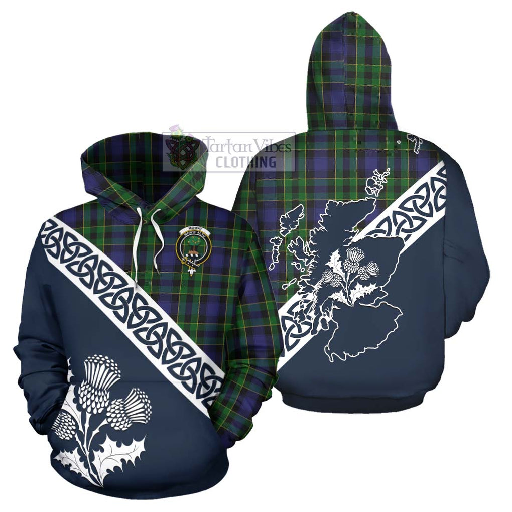 Tartan Vibes Clothing Mowat Tartan Hoodie Featuring Thistle and Scotland Map