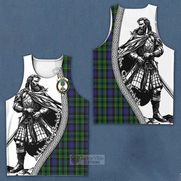 Mowat Tartan Clan Crest Men's Tank Top with Highlander Warrior Celtic Style