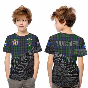 Mowat Crest Tartan Kid T-Shirt with New Zealand Silver Fern Half Style