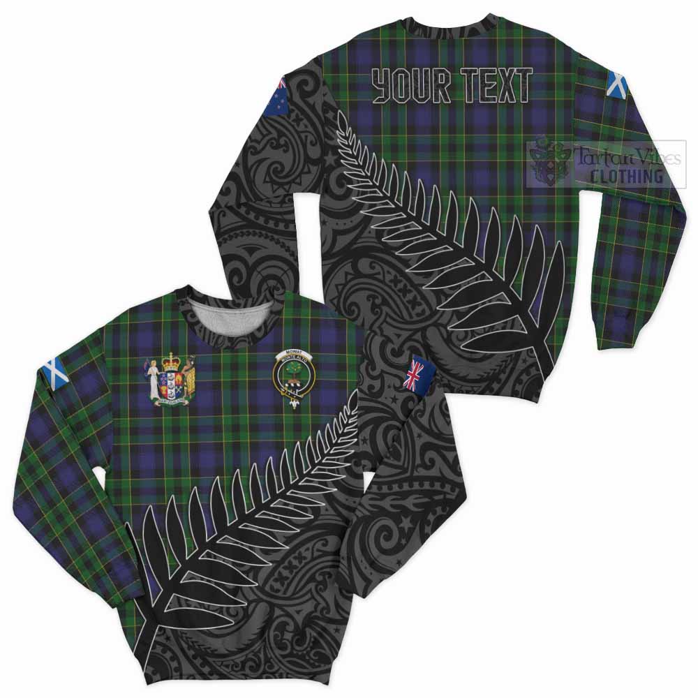 Tartan Vibes Clothing Mowat Crest Tartan Sweatshirt with New Zealand Silver Fern Half Style