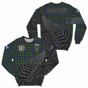 Mowat Crest Tartan Sweatshirt with New Zealand Silver Fern Half Style