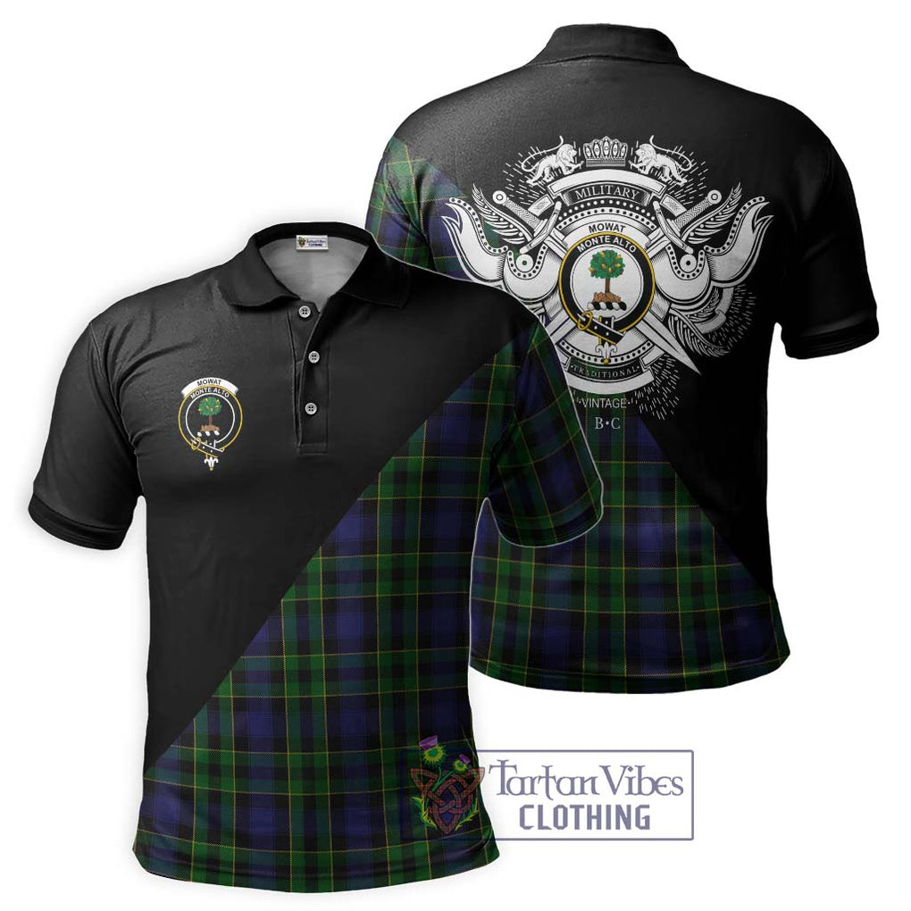 Mowat Tartan Polo Shirt with Family Crest and Military Logo Style Kid - Tartanvibesclothing Shop