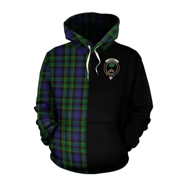 Mowat Tartan Cotton Hoodie with Family Crest and Half Of Me Style