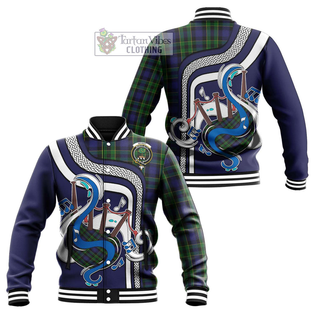 Tartan Vibes Clothing Mowat Tartan Baseball Jacket with Epic Bagpipe Style