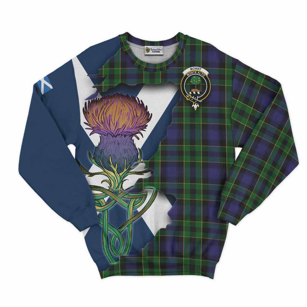 Mowat Tartan Family Crest Sweatshirt Scottish Thistle Celtic Inspired Unisex - Tartan Vibes Clothing