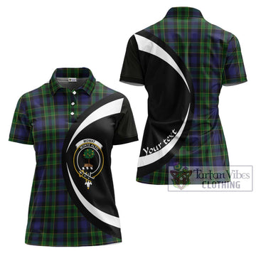 Mowat Tartan Women's Polo Shirt with Family Crest Circle Style