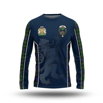 Mowat Tartan Long Sleeve T-Shirt with Family Crest and Lion Rampant Vibes Sport Style