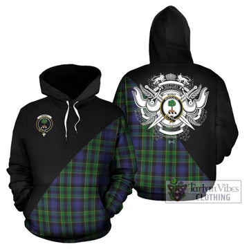 Mowat Tartan Hoodie with Family Crest and Military Logo Style