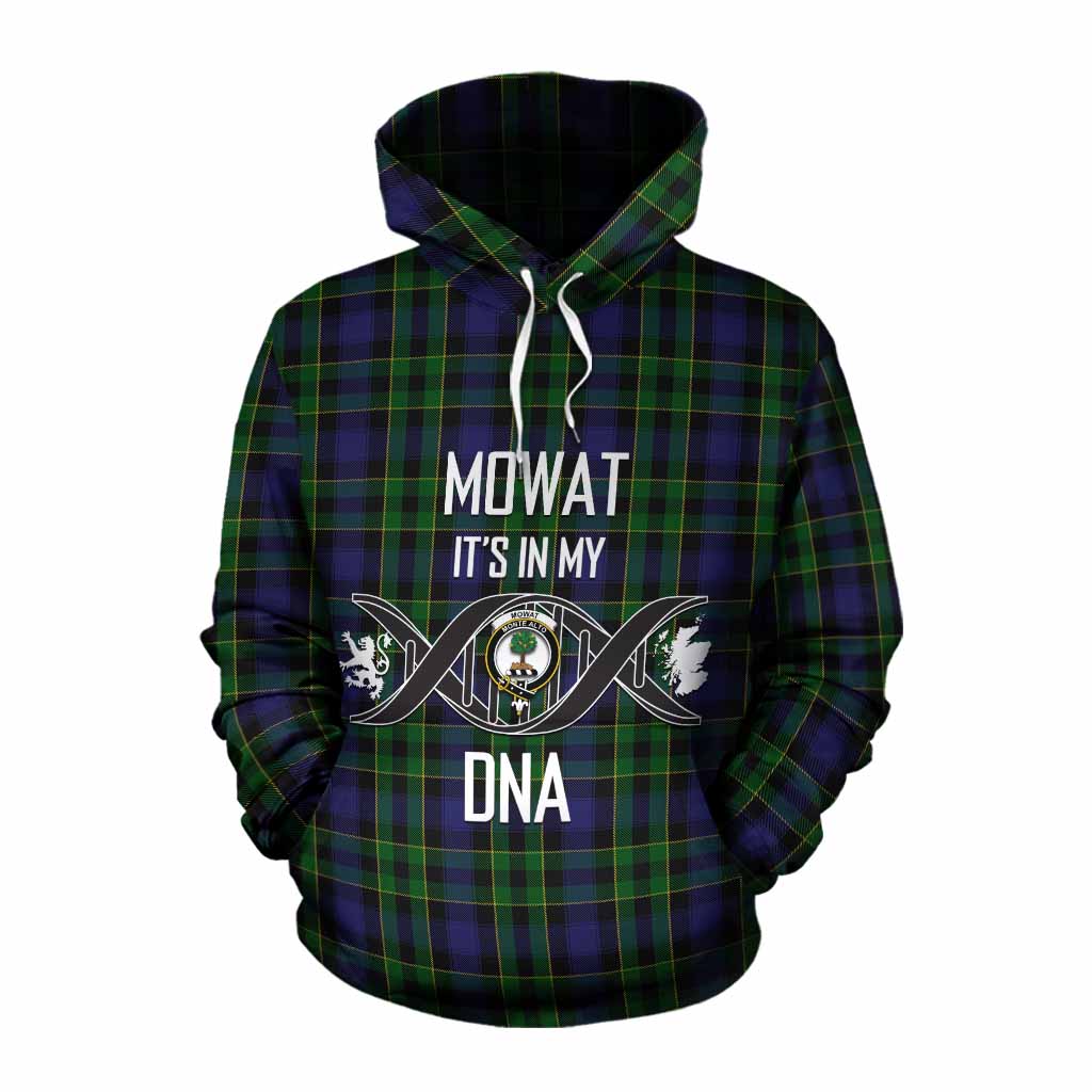 Tartan Vibes Clothing Mowat Tartan Cotton Hoodie with Family Crest DNA In Me Style