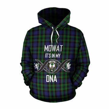 Mowat Tartan Cotton Hoodie with Family Crest DNA In Me Style