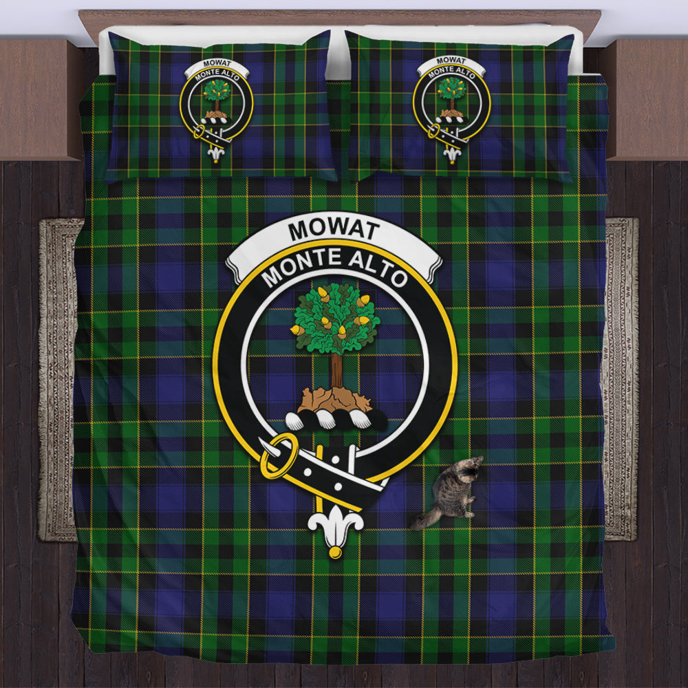 Mowat Tartan Bedding Set with Family Crest US Bedding Set - Tartan Vibes Clothing