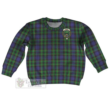 Mowat Tartan Kid Ugly Sweater with Family Crest