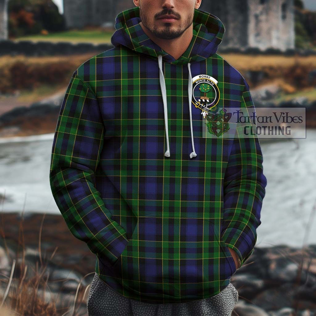 Mowat Tartan Cotton Hoodie with Family Crest Pullover Hoodie XS - Tartan Vibes Clothing