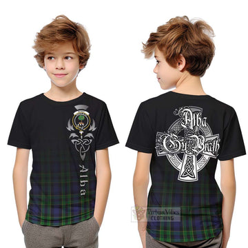 Mowat Tartan Kid T-Shirt Featuring Alba Gu Brath Family Crest Celtic Inspired