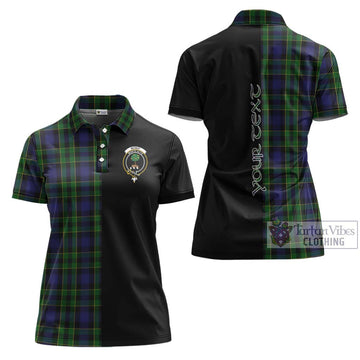 Mowat Tartan Women's Polo Shirt with Family Crest and Half Of Me Style