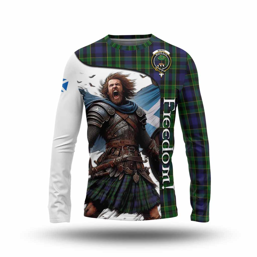 Tartan Vibes Clothing Mowat Crest Tartan Long Sleeve T-Shirt Inspired by the Freedom of Scottish Warrior