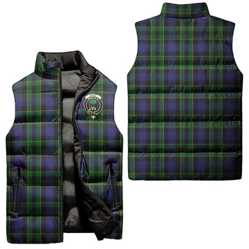 Mowat Tartan Sleeveless Puffer Jacket with Family Crest