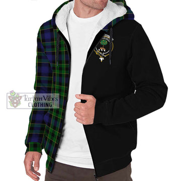 Mowat Tartan Sherpa Hoodie with Family Crest and Half Of Me Style