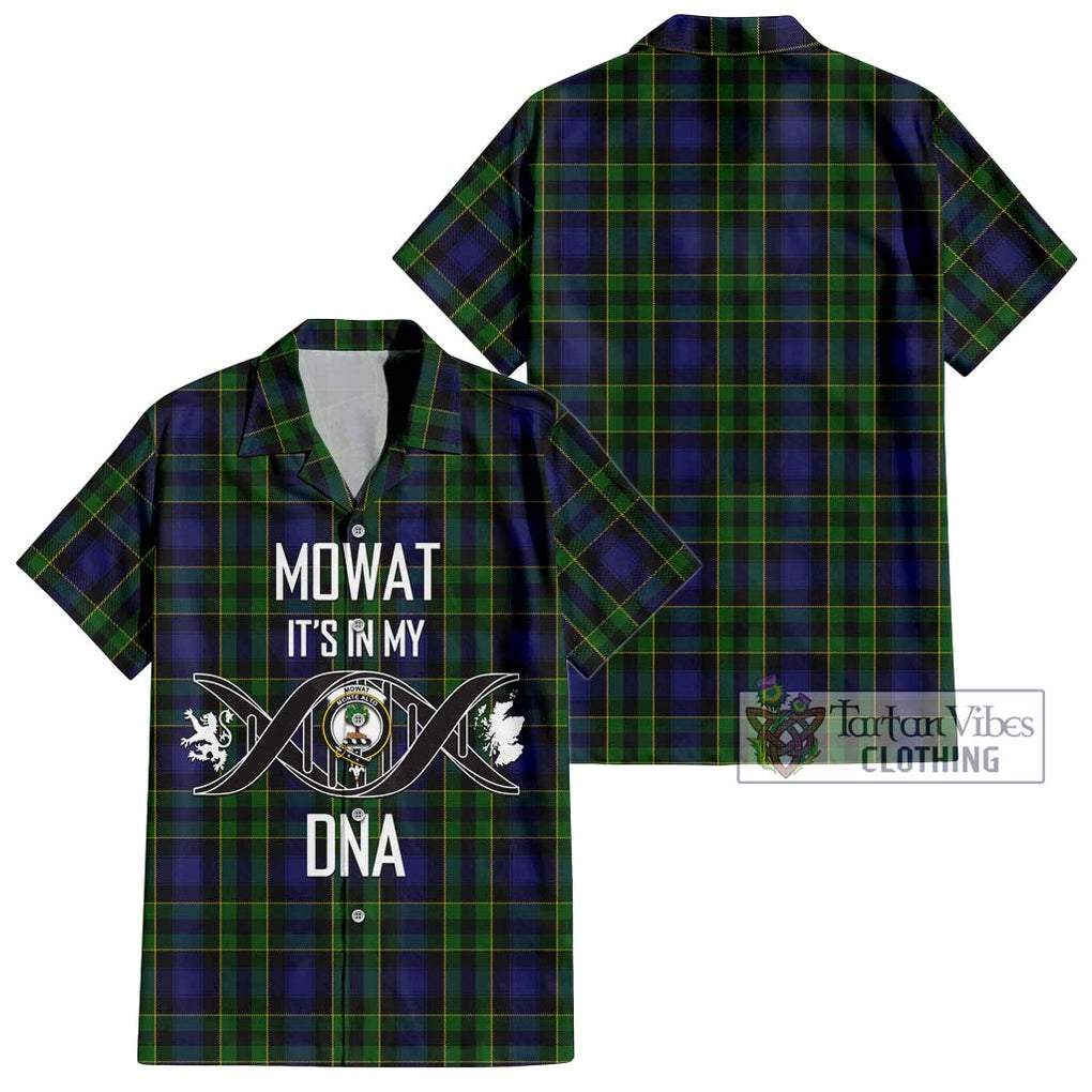 Mowat Tartan Short Sleeve Button Shirt with Family Crest DNA In Me Style Kid - Tartanvibesclothing Shop