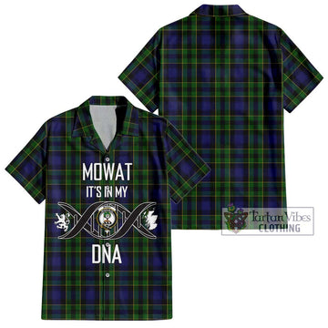 Mowat Tartan Short Sleeve Button Shirt with Family Crest DNA In Me Style