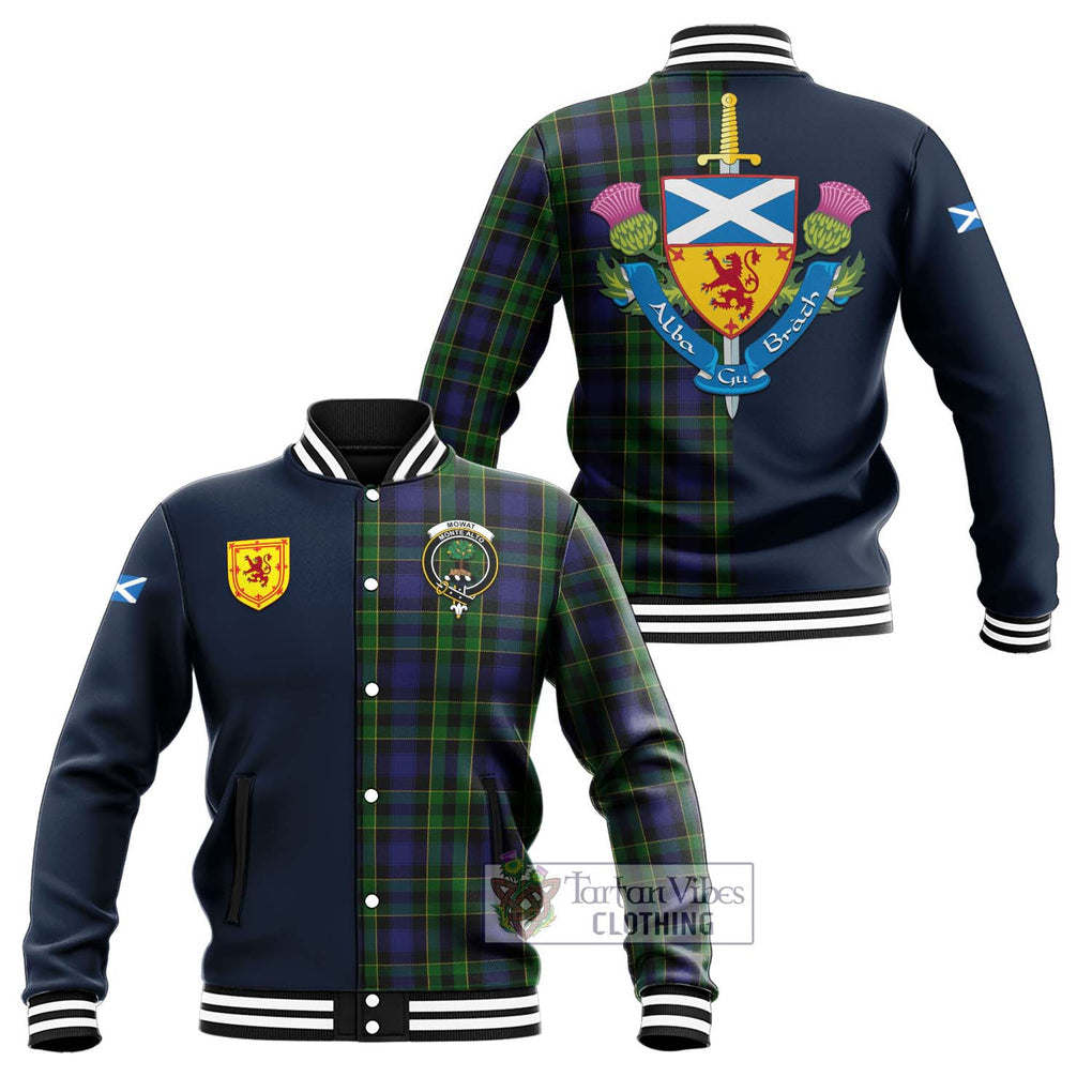 Tartan Vibes Clothing Mowat Tartan Baseball Jacket with Scottish Lion Royal Arm Half Style