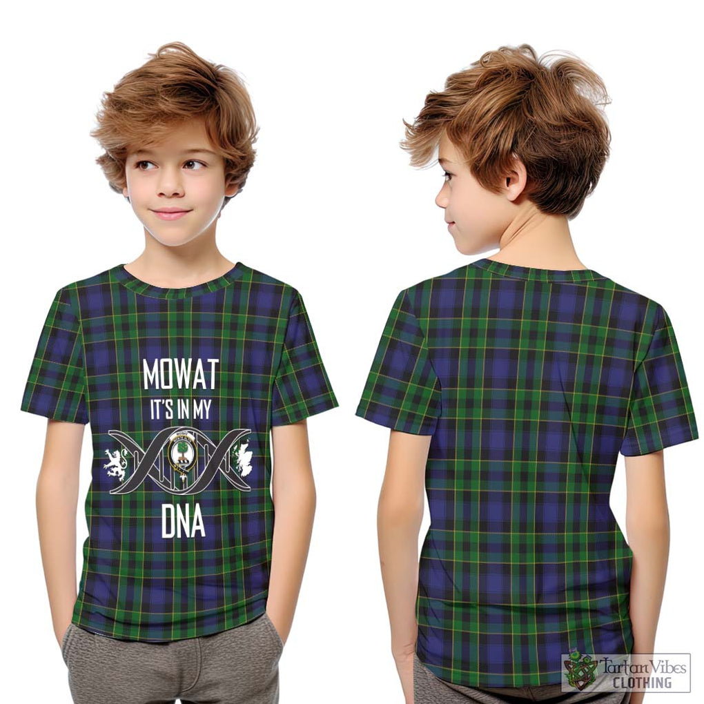 Mowat Tartan Kid T-Shirt with Family Crest DNA In Me Style Youth XL Size14 - Tartanvibesclothing Shop