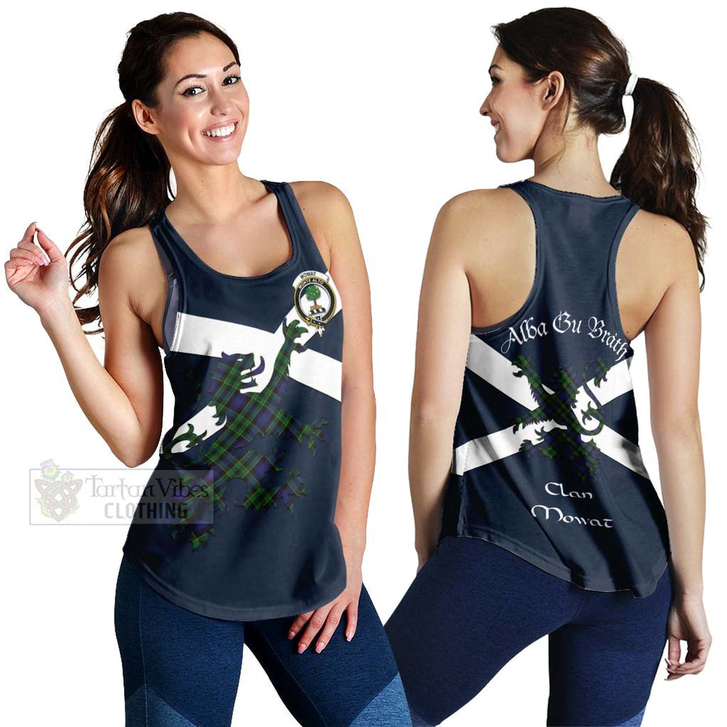 Tartan Vibes Clothing Mowat Tartan Lion Rampant Women's Racerback Tanks – Proudly Display Your Heritage with Alba Gu Brath and Clan Name