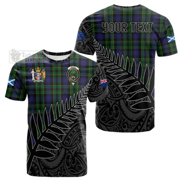 Mowat Crest Tartan Cotton T-shirt with New Zealand Silver Fern Half Style