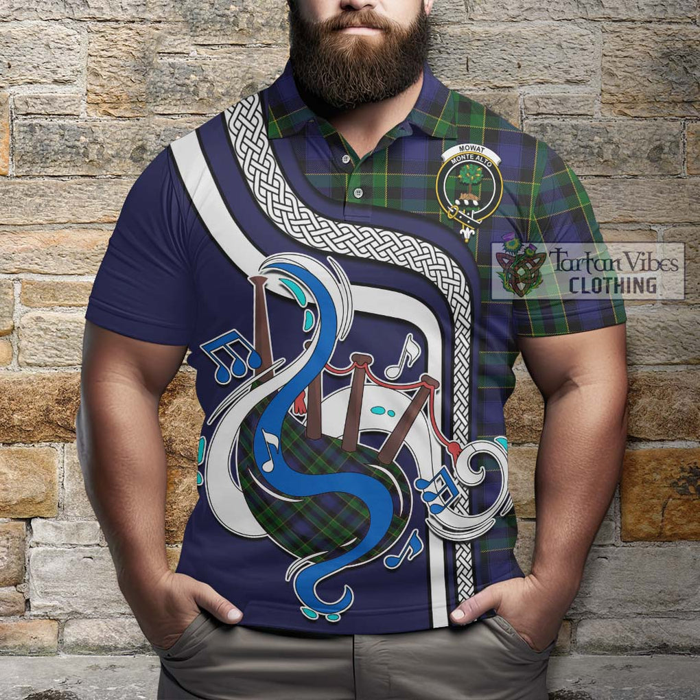 Tartan Vibes Clothing Mowat Tartan Polo Shirt with Epic Bagpipe Style