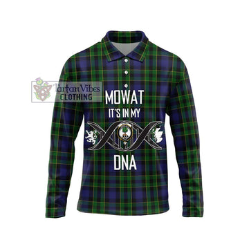 Mowat Tartan Long Sleeve Polo Shirt with Family Crest DNA In Me Style