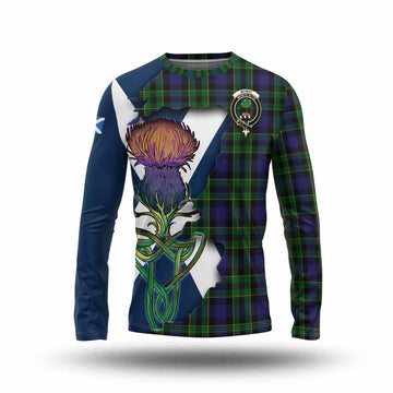 Mowat Tartan Family Crest Long Sleeve T-Shirt Scottish Thistle Celtic Inspired Unisex - Tartan Vibes Clothing