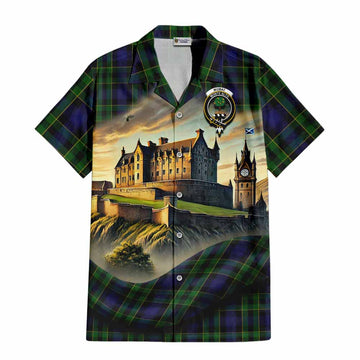 Mowat Tartan Family Crest Hawaiian Shirt with Scottish Ancient Castle Style Kid - Tartan Vibes Clothing