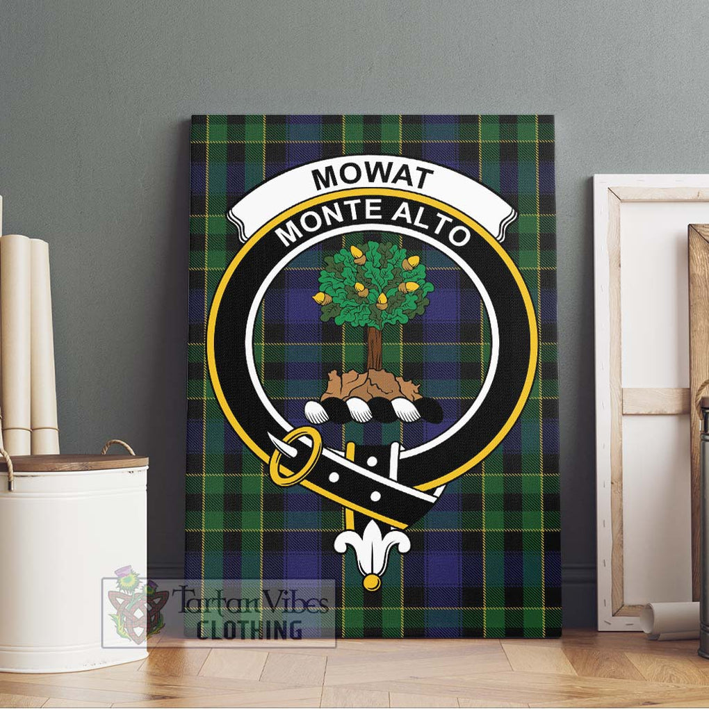 Mowat Tartan Canvas Print Wall Art with Family Crest Without Frame - Tartan Vibes Clothing