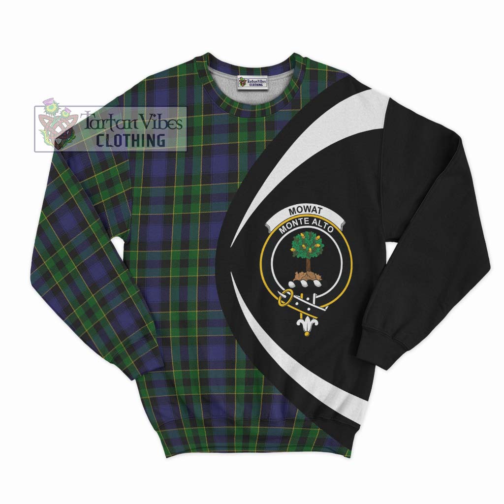 Mowat Tartan Sweatshirt with Family Crest Circle Style Unisex - Tartan Vibes Clothing