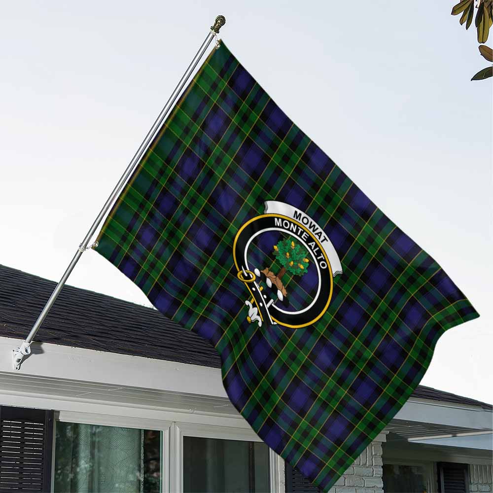 Mowat Tartan House Flag with Family Crest House Flag - Tartan Vibes Clothing